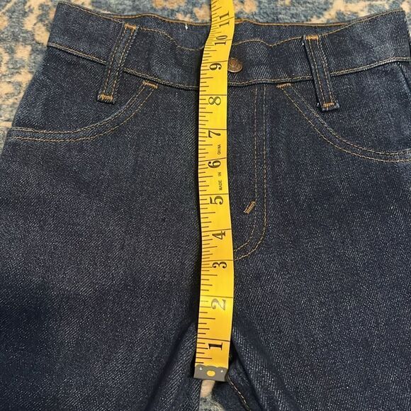 Vintage 1970’s Levi’s Orange Tab Kids’ size 8 Wide Leg Blue Denim Jeans - Picture 6 of 12